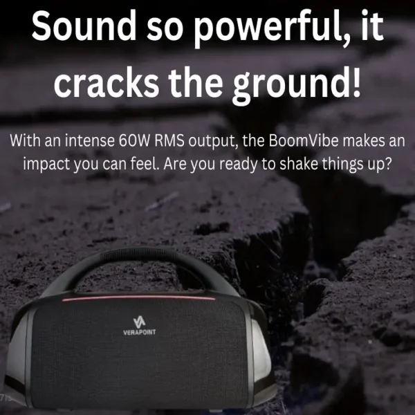 Verapoint BoomVibe Portable Speaker with Wireless Microphone - Image 2