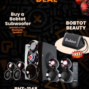 Bobtot BHT-1148 4.1CH Subwoofer System – Powerful Bass with Bluetooth, USB & FM